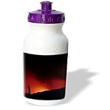 VWPics Volcanoes - A man (MR) gets a close look at lava flowing into the Pacific Ocean, Volcanos National Park, Hawaii - Water Bottles
