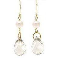 Click here to buy Lil Sparkle Genuine Fresh Water Pearl and Crystal Earrings by Maggie T New York.
