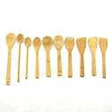 10 Piece Bamboo Utensil Set With Extra Large Spoons And Turners