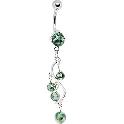 Semi Precious Amazonite Stone Vine Dangle Belly Ring