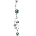 Semi Precious Amazonite Stone Vine Dangle Belly Ring