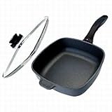 Swiss Diamond Cast-Aluminum Nonstick 11-by-11-Inch Square Saute Pan with Lid