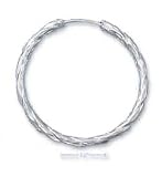 Sterling Silver 34mm Diamond Cut Twisted Hoop Earrings