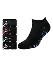 4 Pairs of Cotton Rich Pixel Sole Freshfeet™ Trainer Liner Socks with Silver Technology