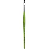 da Vinci Student Series 374 Fit for School and Hobby Paint Brush, Flat Elastic Synthetic with Green Matte Handle, Size 6
