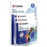 VER95313 - Mini DVD+R, 2.4X, 2.6GB, 55 Minutes of Video Recording, 3/PK