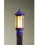 IMAGE OF Arroyo Craftsman BP-7L-WO-RB Berkeley 1 Light Outdoor Post Lamp in Rustic Brown with White Opalescent glass