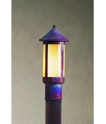 Arroyo Craftsman BP-7L-WO-RB Berkeley 1 Light Outdoor Post Lamp in Rustic Brown with White Opalescent glass