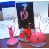 Glitter Pink Dress or Red High Heels Photo Holder Holds 3 pictures or Business Cards