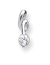Sterling Silver CZ Pendant w/Chain