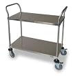 Storelogic 2HDR1 Wire Cart, HD, SS, 4 Solid Shelf, 36x24x39