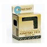 Kinesio Tex Gold Tape - BOX OF 6 ROLLS - (2 X 16.4FT) - BLACK - Water-Resistant Tape
