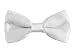 Soophen Solid Banded Bow Ties -White