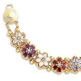 14k Complete Gemstone Floral Bracelet