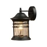 Landmark Lighting Madison Outdoor Collection Wall Lantern in Matte Black with Gold Highlights