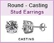 Round Clear CZ Stud Earrings in Sterling Silver Casting - 3mm