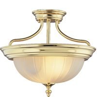 Semi-Flush Mount Ceiling Fixture, Polished Brass
