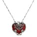 Vintage Heart Locket Necklace - Ruby Austrian Crystal Women's Jewelry