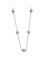 Sterling Silver Grey Freshwater Cultured Pearl Necklace