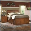 Tradewins Mission Wood Pedestal Storage Bed 3 Piece Bedroom Set in Warm Brown