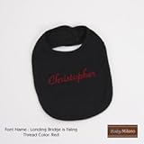 Personalized Black Baby Bib with Name by Baby Milano.