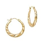 14kt. Yellow Gold, Twisted Hoop Earrings