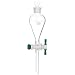 Chemglass CG-1742-01 Glass Squibb Style Separatory Funnel, with 2mm PTFE Stopcock, 30mL Capacity