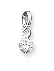 Sterling Silver CZ Pendant w/Chain