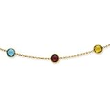 14k Gold Multi-color Gemstone Necklace