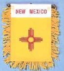New Mexico Window Mirror Hanging Mini Banner Flags - 4" x 6"