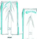 Corona Track Capri White with Turquoise Juniors Pants