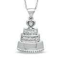 Gordon's Jewelers 1/5 CT. T.W. Diamond Wedding Cake Pendant in 10K White Gold