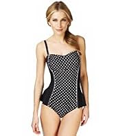 Tummy Control Spotted Peplum & Bandeau Swimsuit
