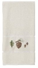 Creative Bath Northwoods Bath Towel Set - 1 Bath Towel, 1 Hand Towel and 1 Washcloth - Embellished Pine Cone Design