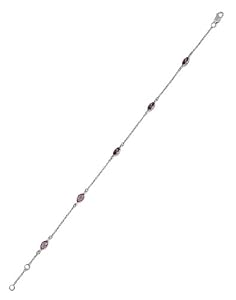 R&T - 60141 - Chaine de Cheville Femme - Argent fin 925/1000 - 2.41 gr - Oxyde de Zirconium Améthyste - 24 cm