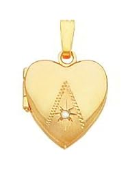 Gold Plated 0.01 ct Diamond Heart Locket 18"
