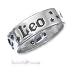 Sterling Silver 7mm Antiqued Leo Zodiac Band Ring - Size 7.0 - JewelryWeb