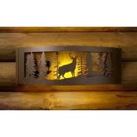 Metal Wall Sconce - 30 in Whitetail 3D Sconce by PD Metals