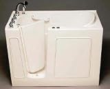 Walk-in Bath Tub, American Made, Non-Leak, M2653 Whirlpool System - Biscuit, Right, White