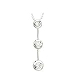 14K White Gold Bezel Set Round Diamond Necklace (0.25 ctw, G-H, SI1)