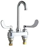 Tools & Hardware : Chicago Faucets 895-317FCCP Deck Mounted Sink Faucet with 4" Centers, Polished Chrome