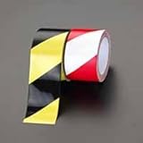 エスコ 危険警告テープ 赤 白 ラミネート 50mm×16.2m EA983G-26