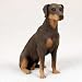 Doberman Pinscher Dog Figurine - Uncropped Ears - Red