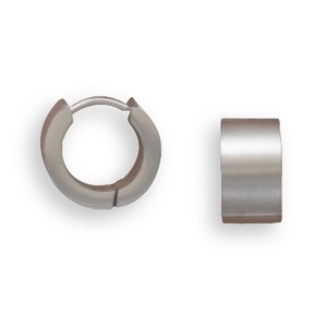 Click here to buy 12.75mm x 6.75mm Stainless Steel Hoop Earrings by West Coast Jewelry.