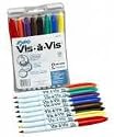 Expo Vis-A-Vis Wet Erase Markers, Colored Markers, Pack of 8 (16078)