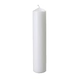 180 Hours White Church - Wedding Pillar Block Candle Size 45cm X 10cm