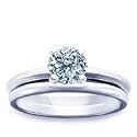 0.65 Carat H/IF Round IGI Certified Diamond Macthed Wedding Set in 18ct Solid White Gold