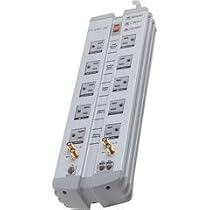 Belkin PureAV F9A1033fc10 10-Outlet Isolator Home Theater Surge Protector (Gray/Silver)