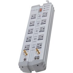 Belkin PureAV F9A1033fc10 10-Outlet Isolator Home Theater Surge Protector (Gray/Silver)