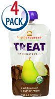 Happy Baby Happy Squeeze Organic Superfoods Treat Chocolate Pear — 3.5 oz Each / Pack of 4